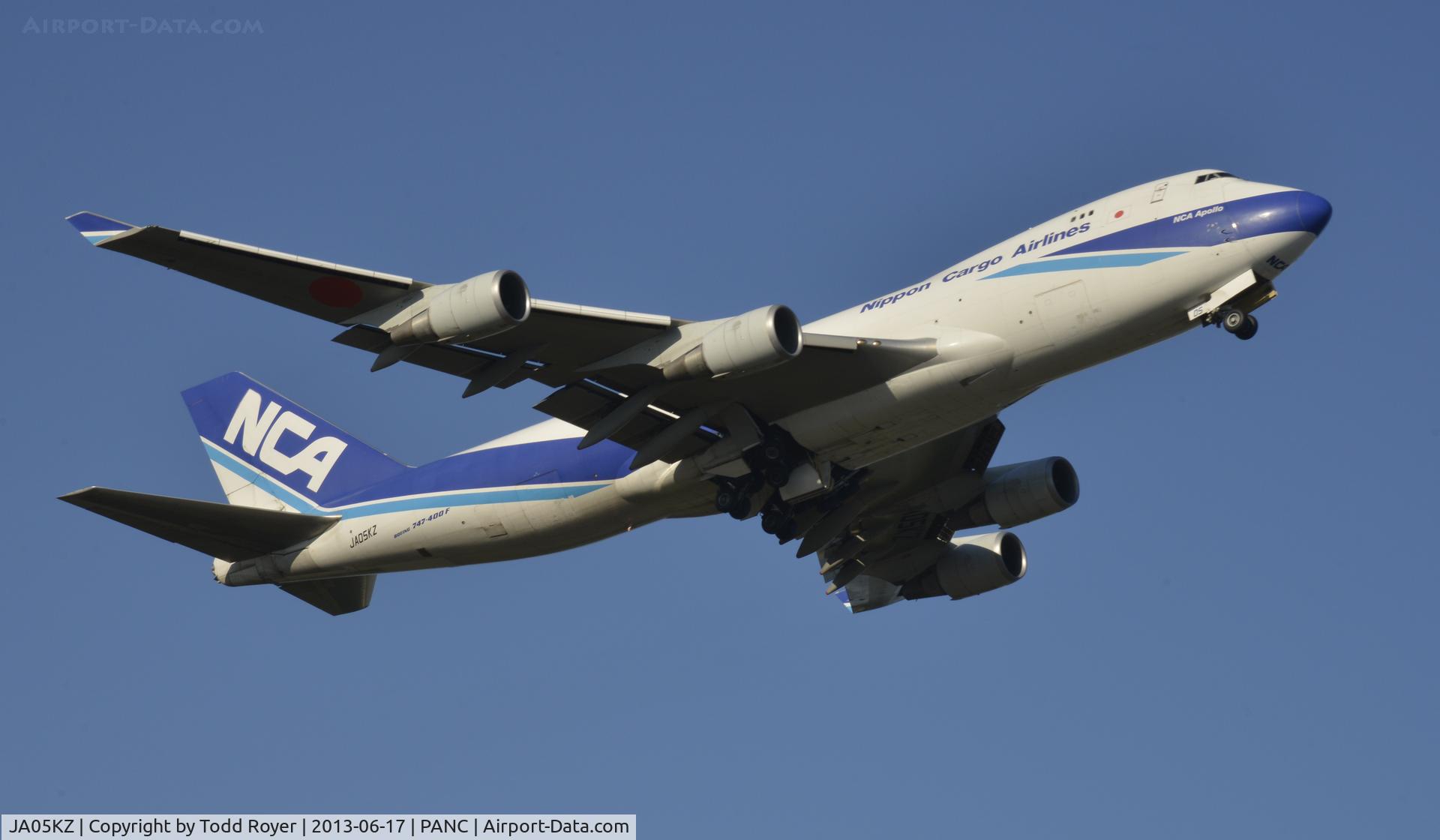 JA05KZ, 2007 Boeing 747-4KZF (SCD) C/N 36132/1394, Departing Anchorage