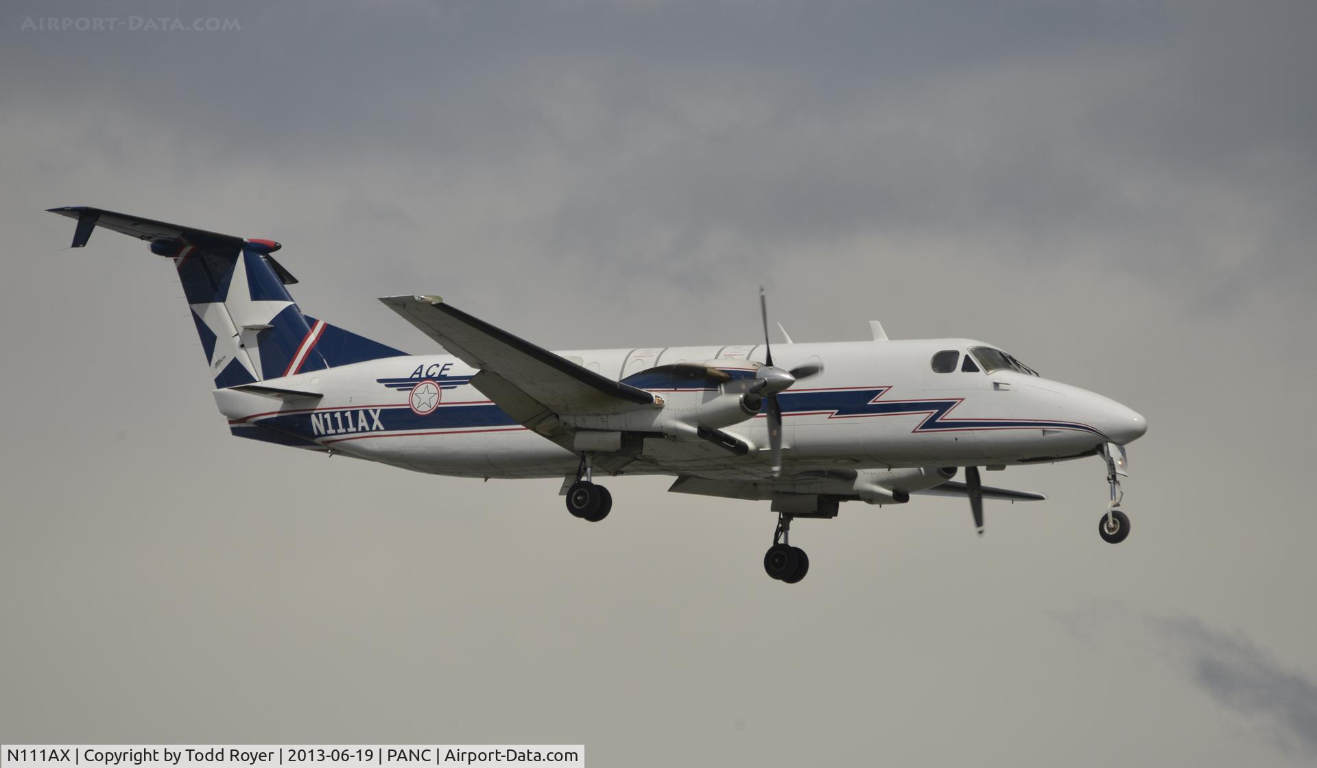 N111AX, 1989 Beech 1900C C/N UC-81, Arriving at Anchorage