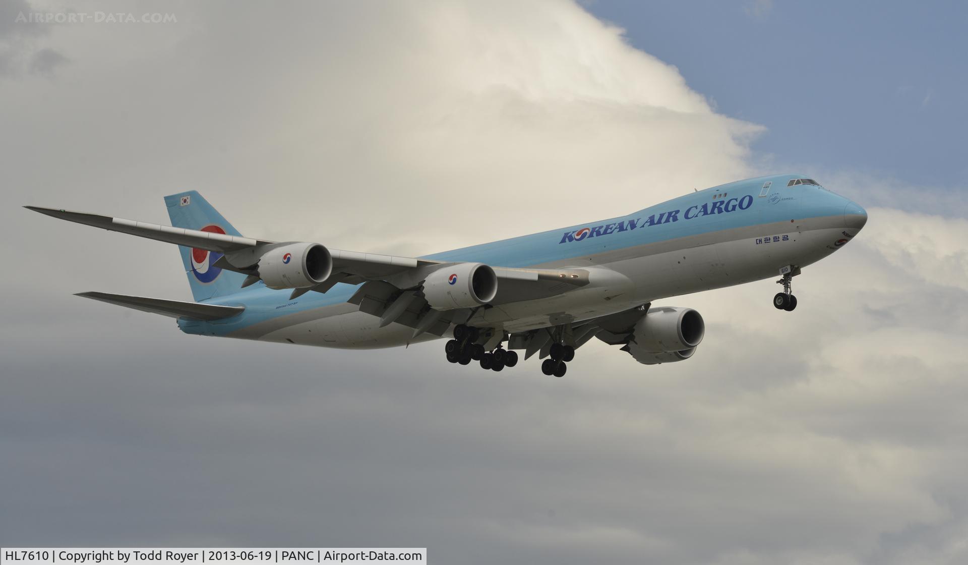 HL7610, 2012 Boeing 747-8HT/F C/N 37133, Arriving at Anchorage