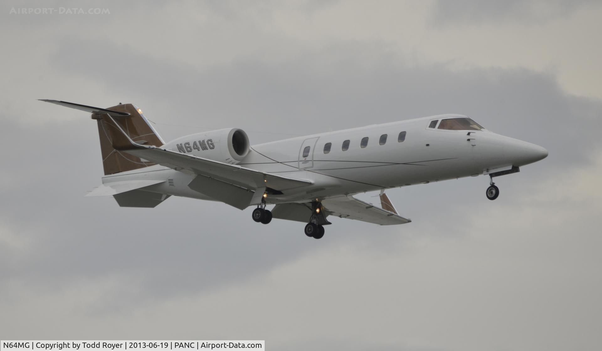 N64MG, Learjet 60 C/N 60-224, Arriving at Anchorage