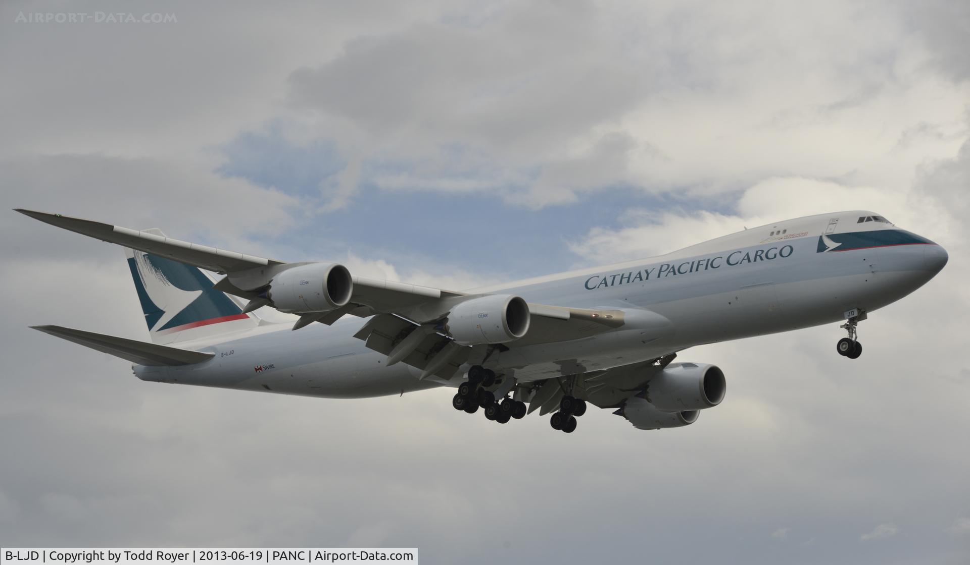 B-LJD, 2013 Boeing 747-867F/SCD C/N 39241, Arriving at Anchorage