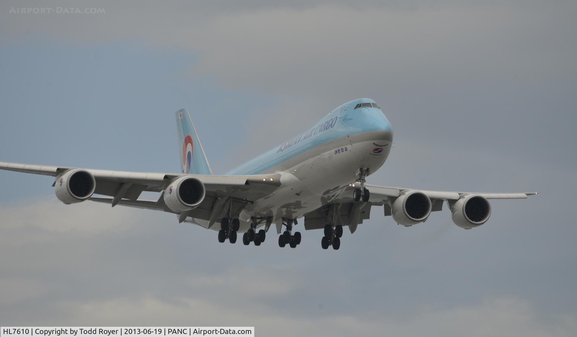 HL7610, 2012 Boeing 747-8HT/F C/N 37133, Arriving at Anchorage