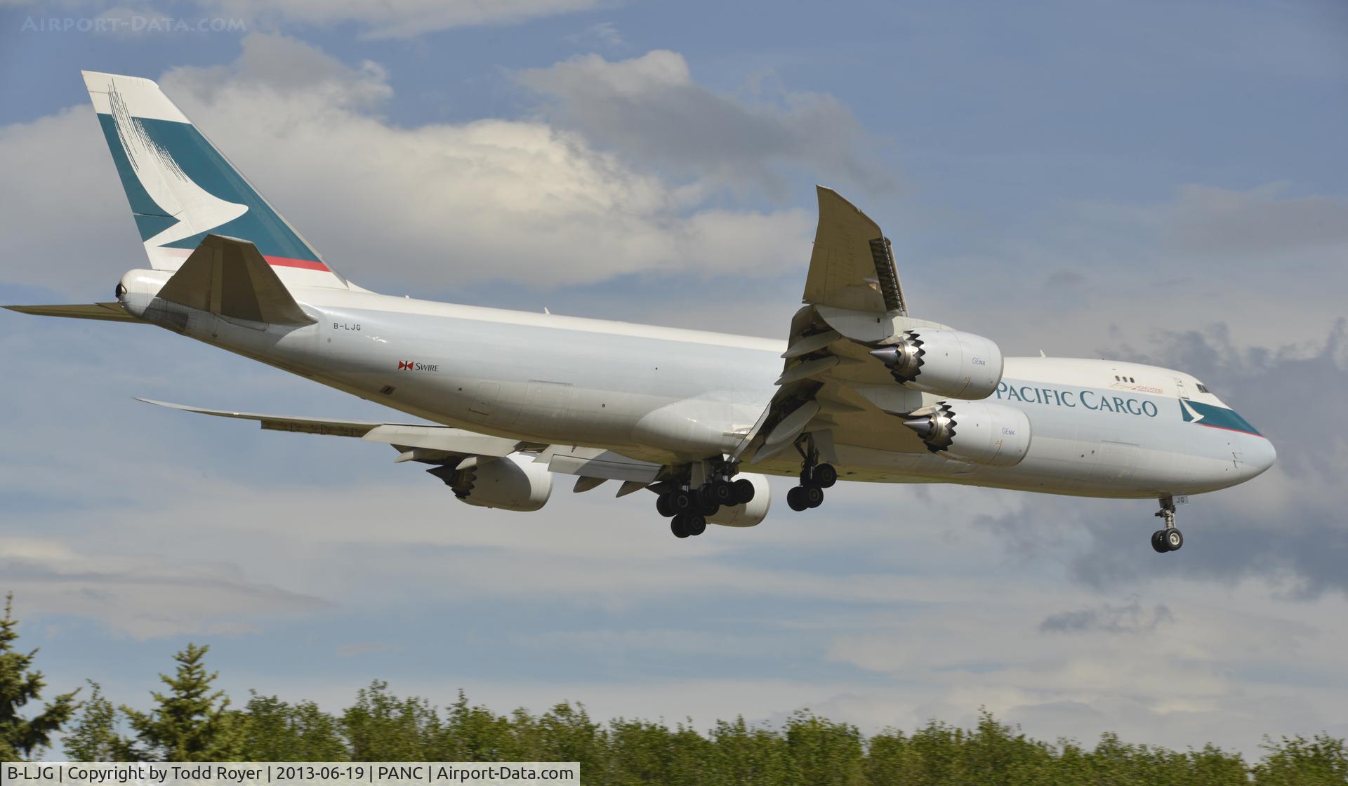 B-LJG, 2012 Boeing 747-867F C/N 39244, Arriving at Anchorage