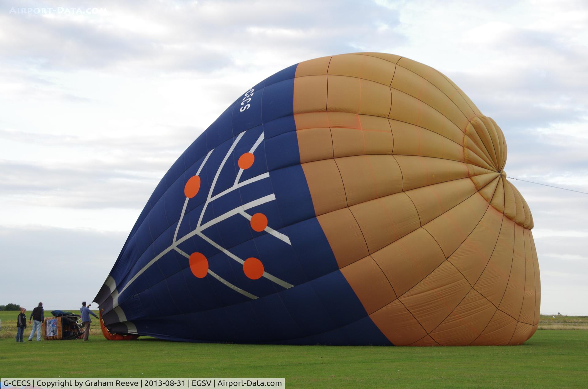 G-CECS, 2006 Lindstrand Hot Air Balloons Ltd LBL 105A C/N 1121, Being inflated prior to flight.