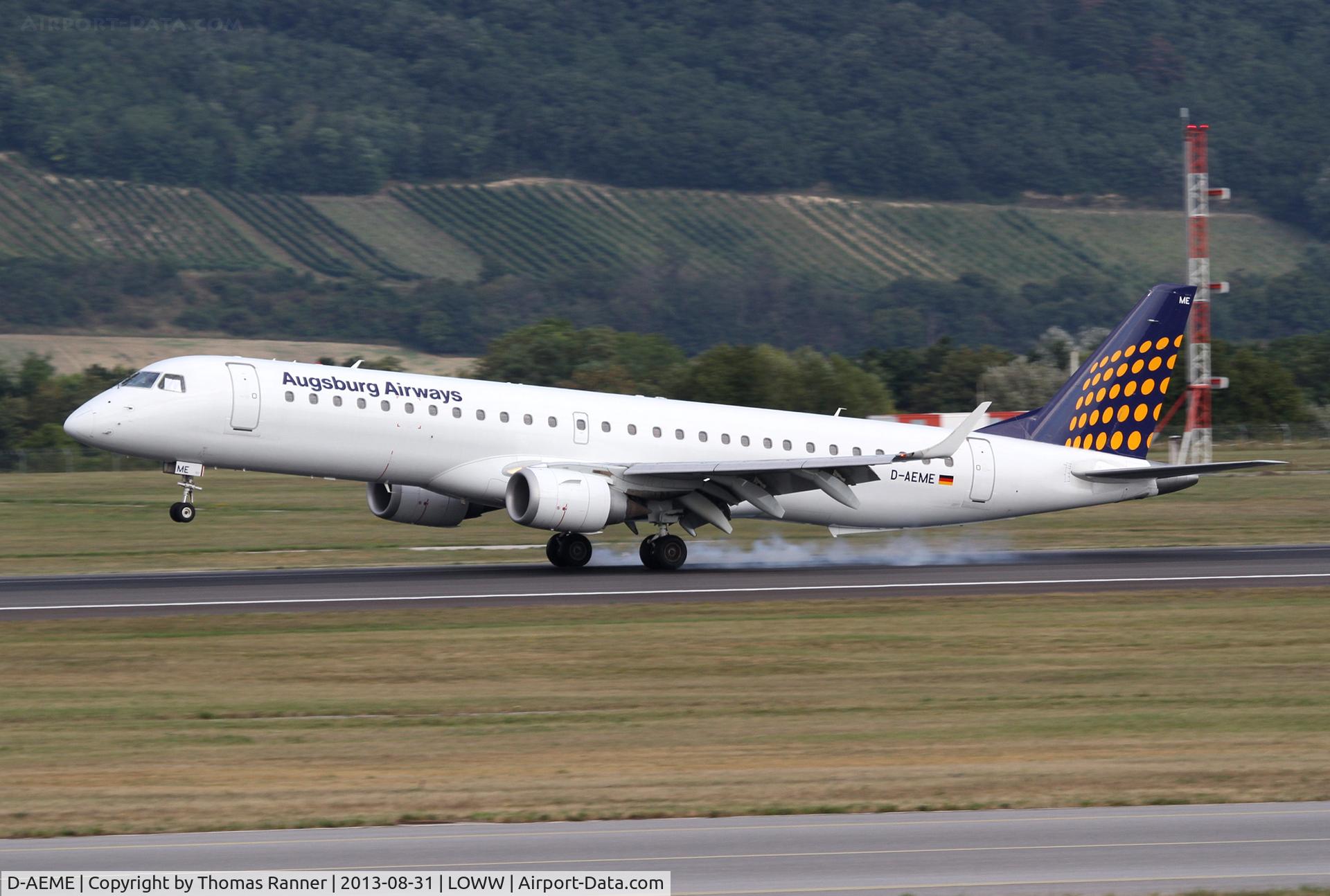 D-AEME, 2009 Embraer 195LR (ERJ-190-200LR) C/N 19000308, Augsburg Emb190