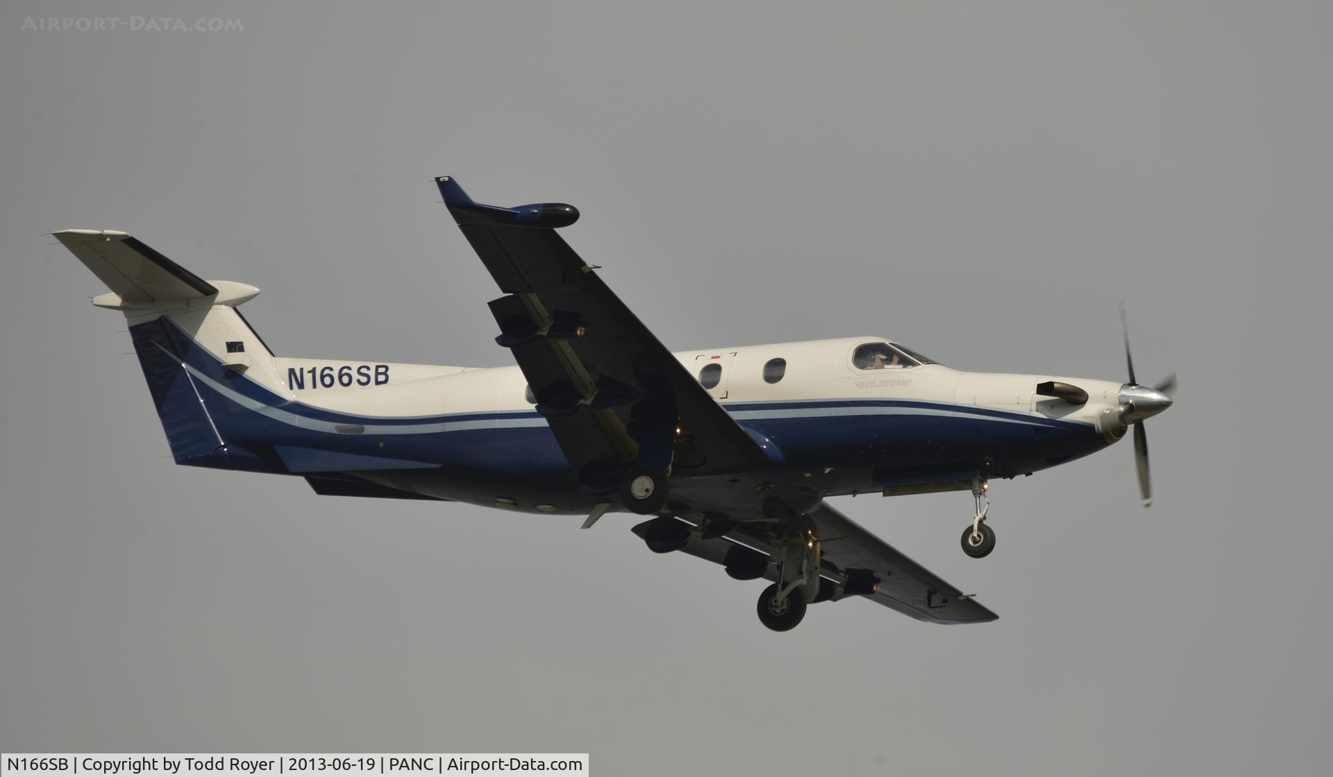 N166SB, 1999 Pilatus PC-12/45 C/N 310, Arriving at Anchorage