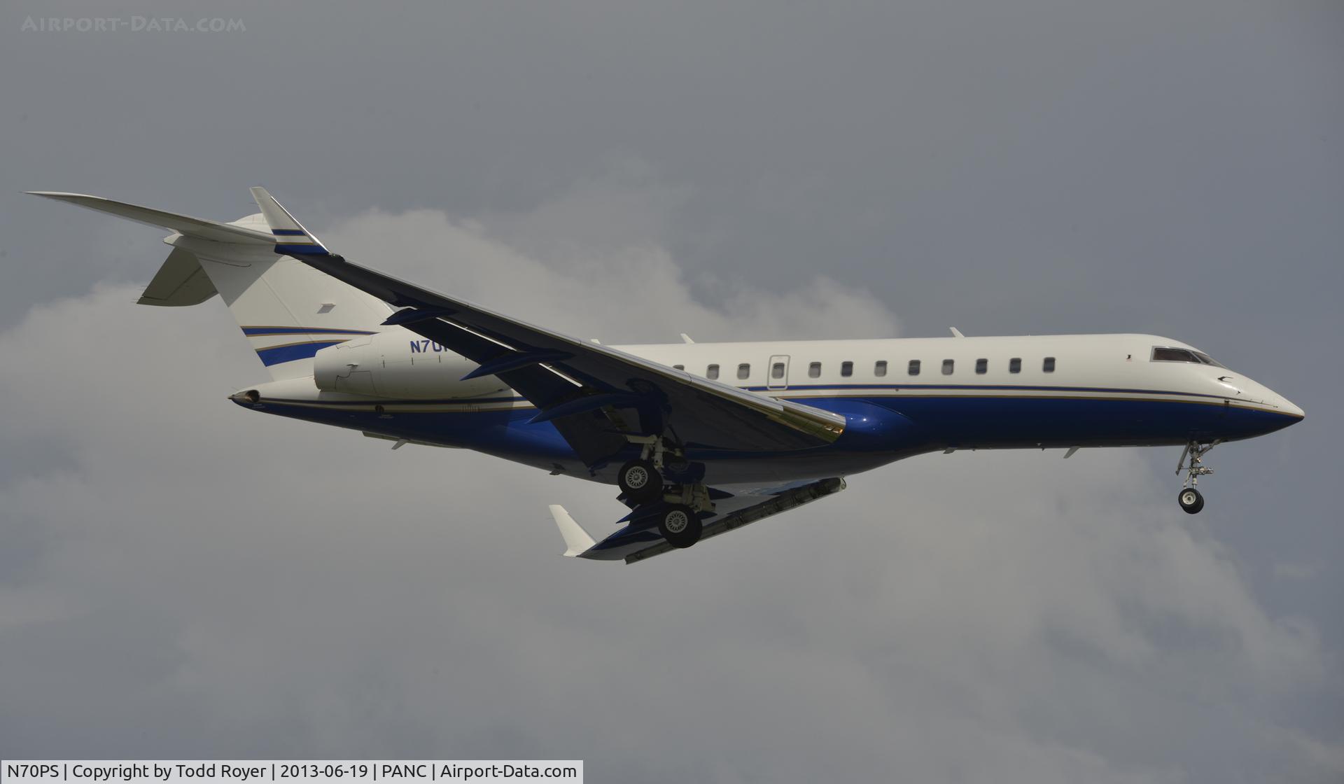 N70PS, 1999 Bombardier BD-700-1A10 Global Express C/N 9012, Arriving at Anchorage