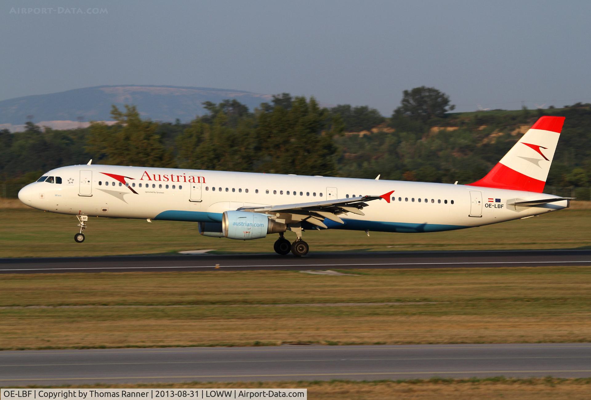 OE-LBF, 2001 Airbus A321-211 C/N 1458, Austrian A321