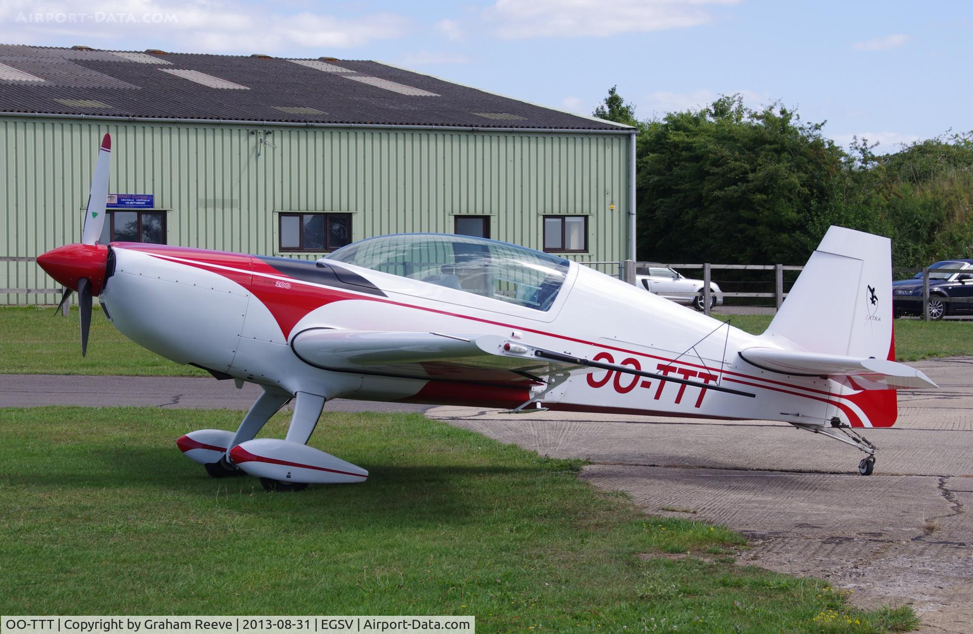 OO-TTT, 2009 Extra EA-300/200 C/N 1042, Parked at Old Buckenham.