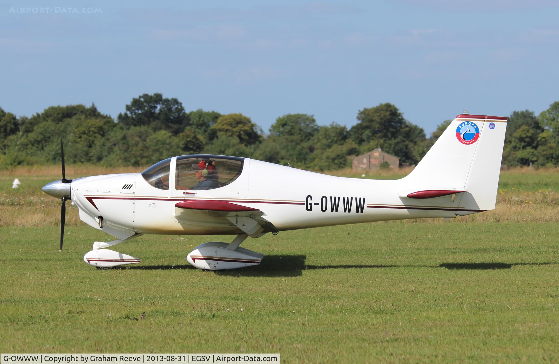 G-OWWW, 2003 Europa Tri-Gear C/N PFA 247-12683, About to depart.
