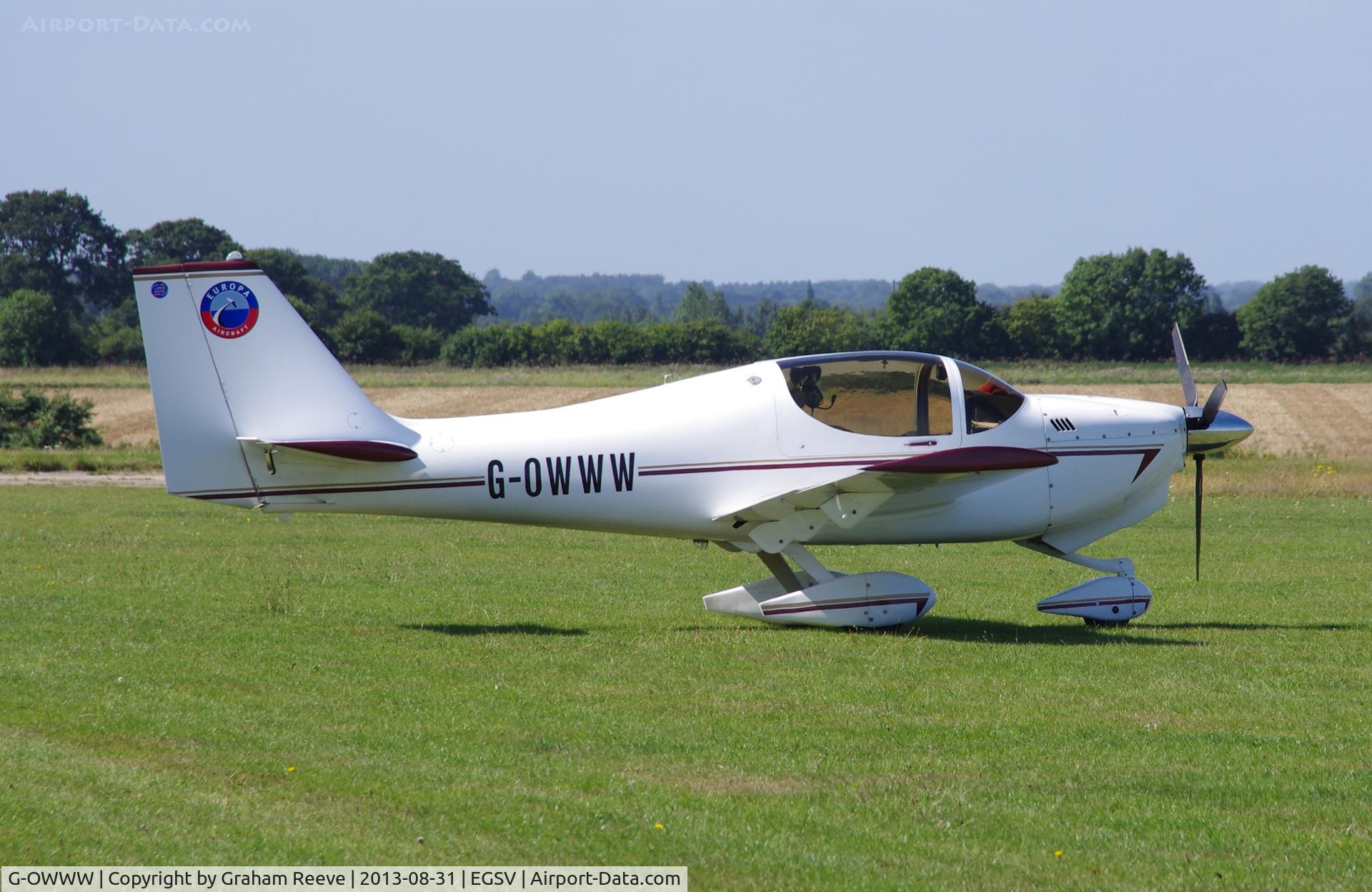 G-OWWW, 2003 Europa Tri-Gear C/N PFA 247-12683, Parked at Old Buckenham.