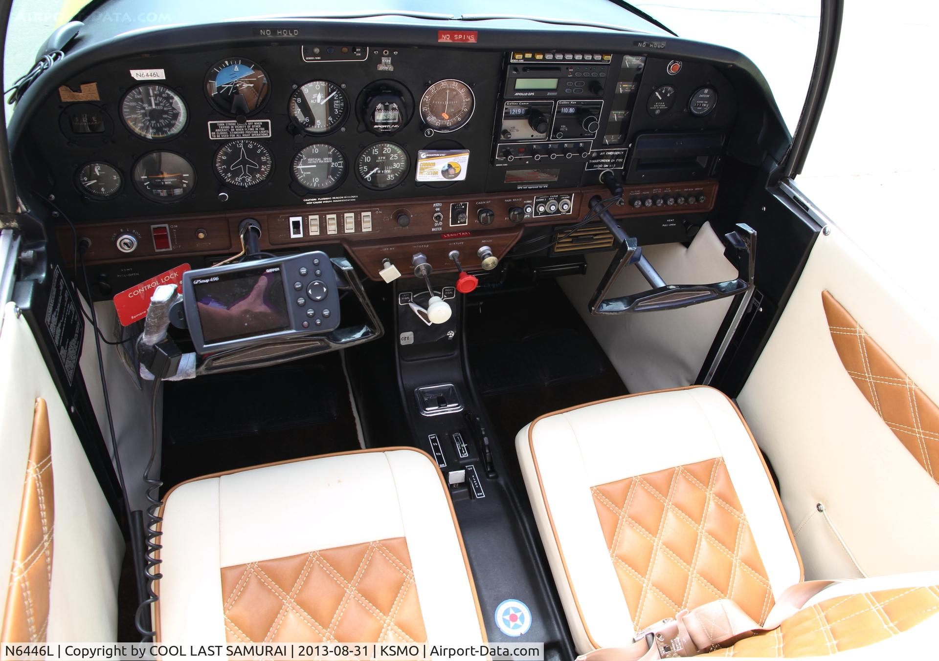 N6446L, 1972 American Aviation AA-1A Trainer C/N AA1A-0446, cockpit