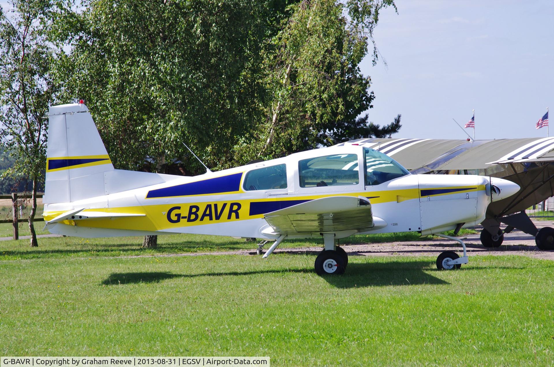 G-BAVR, 1973 Grumman American AA-5 Traveler C/N AA5-0348, Parked in the sun.