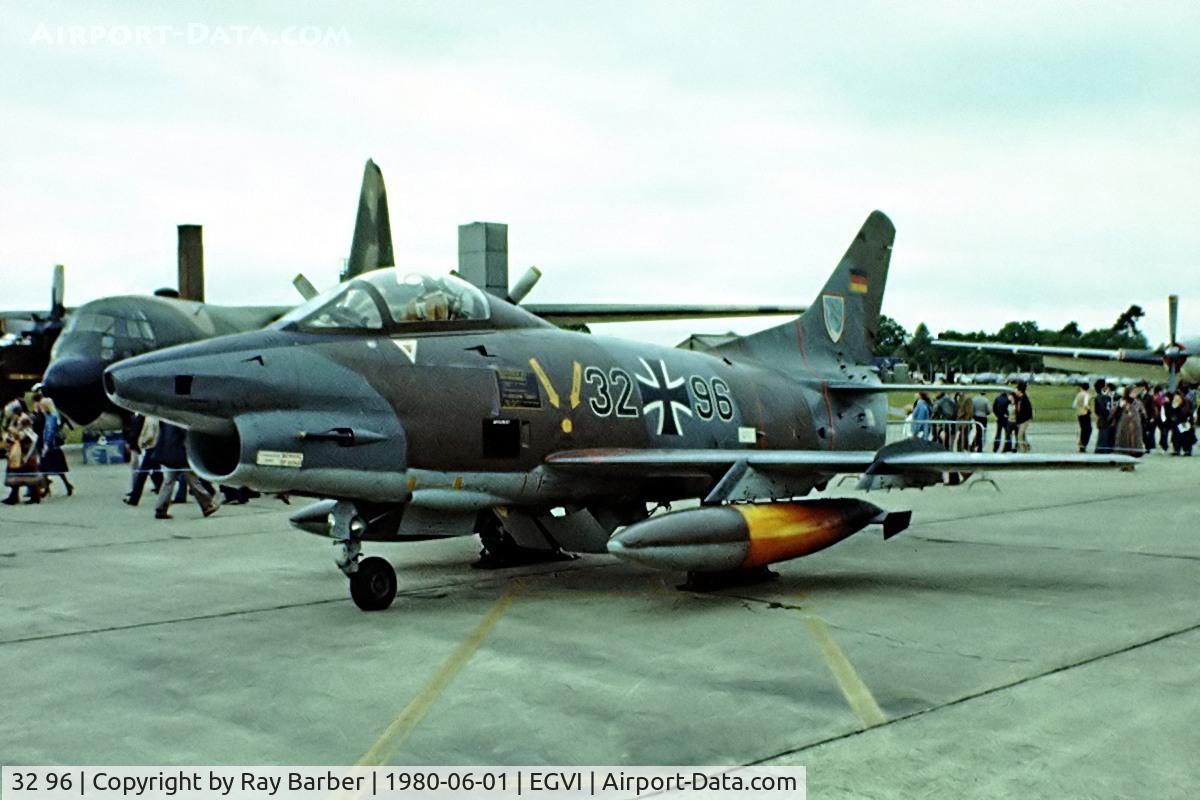 32 96, Fiat G-91R/3 C/N D567, Fiat G-91R/3 [567] (German Air Force) RAF Greenham Common~G 01/06/1980. Taken from a slide.
