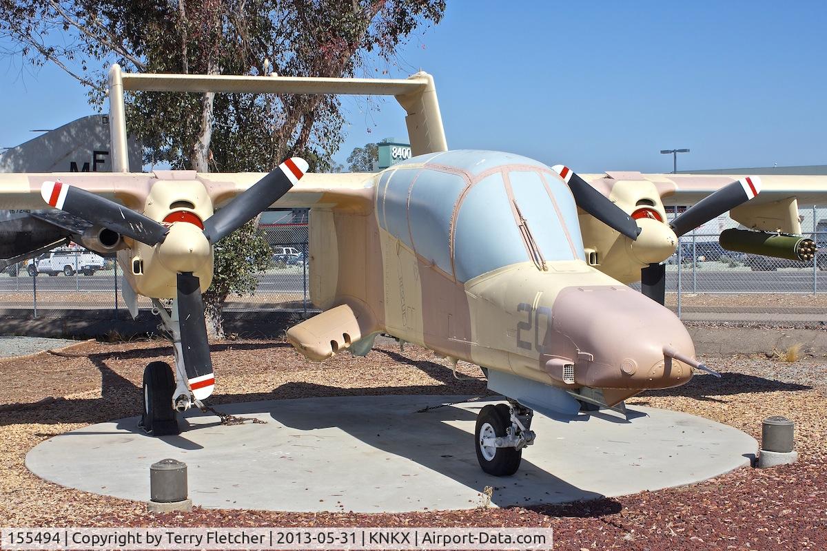 155494, 1968 North American Rockwell OV-10D Bronco C/N 305-105, Displayed at the Flying Leatherneck Aviation Museum in San Diego, California