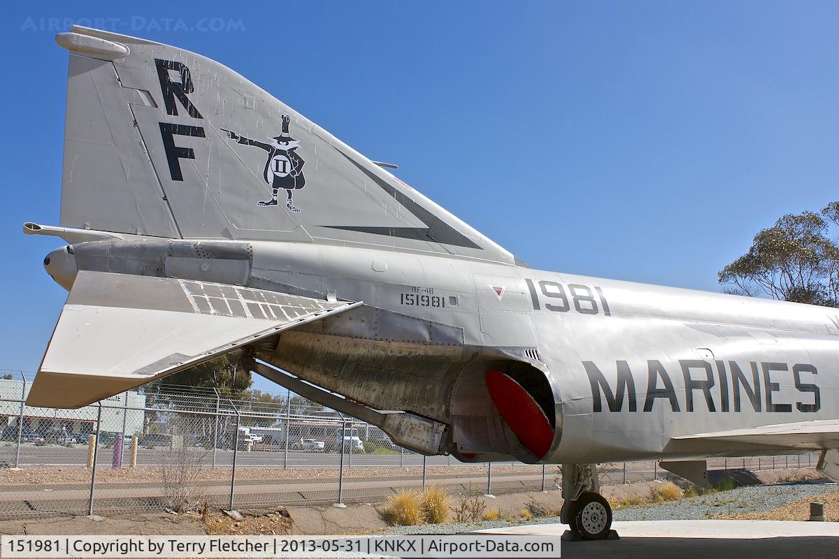 151981, McDonnell RF-4B Phantom C/N 1012, Displayed at the Flying Leatherneck Aviation Museum in San Diego, California