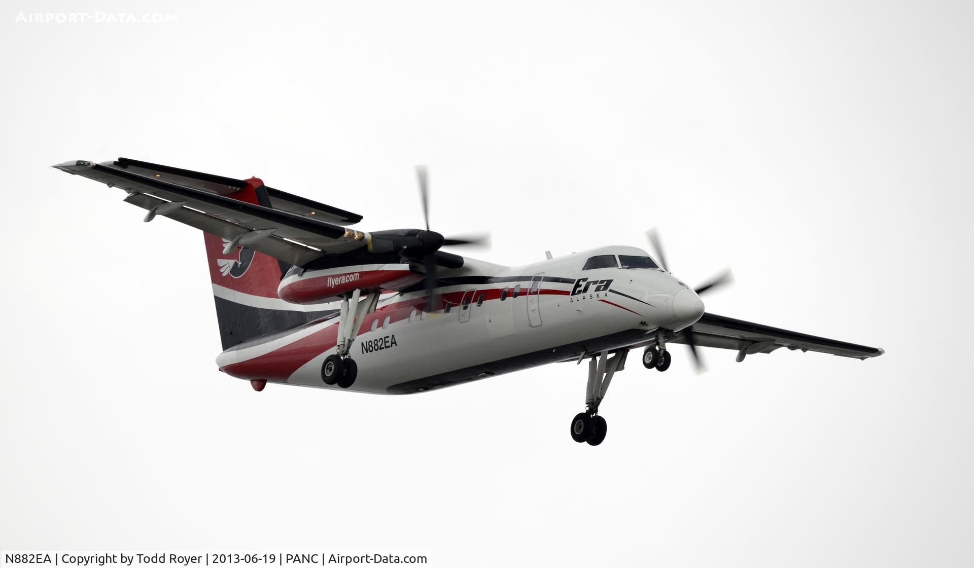 N882EA, 1988 De Havilland Canada DHC-8-103 Dash 8 C/N 098, Arriving at Anchorage