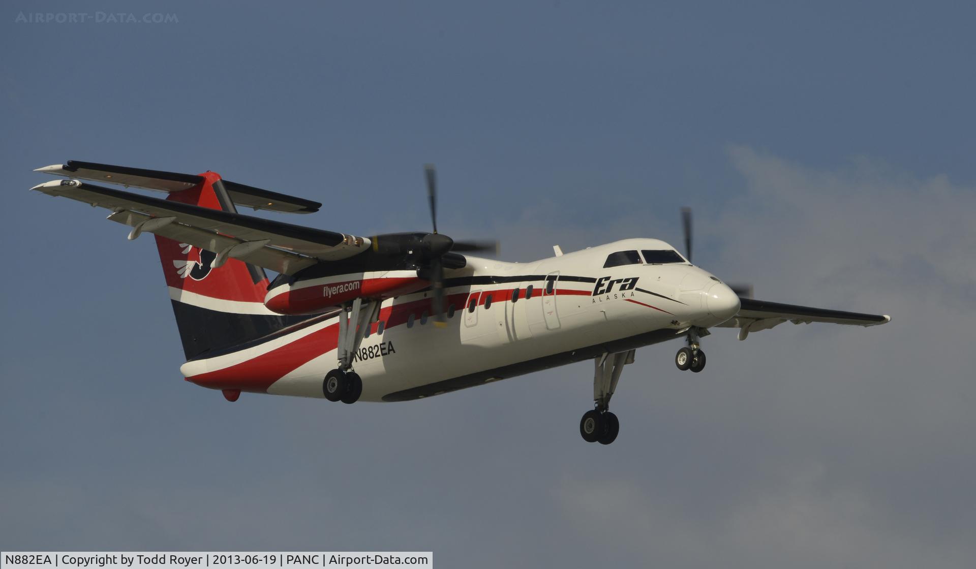 N882EA, 1988 De Havilland Canada DHC-8-103 Dash 8 C/N 098, Arriving at Anchorage