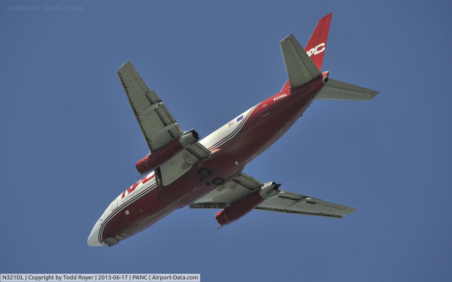 N321DL, 1984 Boeing 737-232 C/N 23093, Departing Anchorage