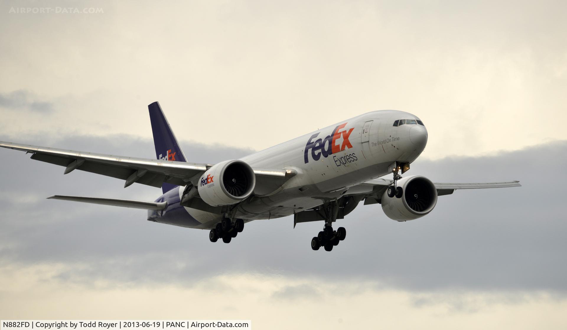 N882FD, 2009 Boeing 777-F28 C/N 32969, Arriving at Anchorage