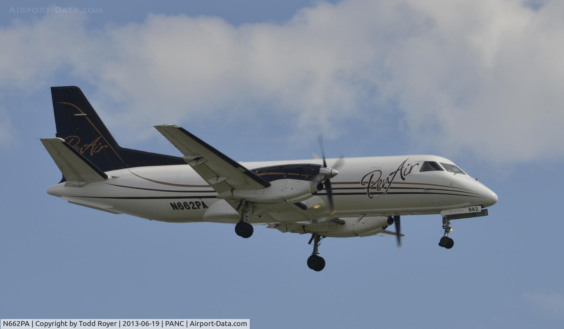 N662PA, 1988 Saab 340A C/N 340A-109, Arriving at Anchorage
