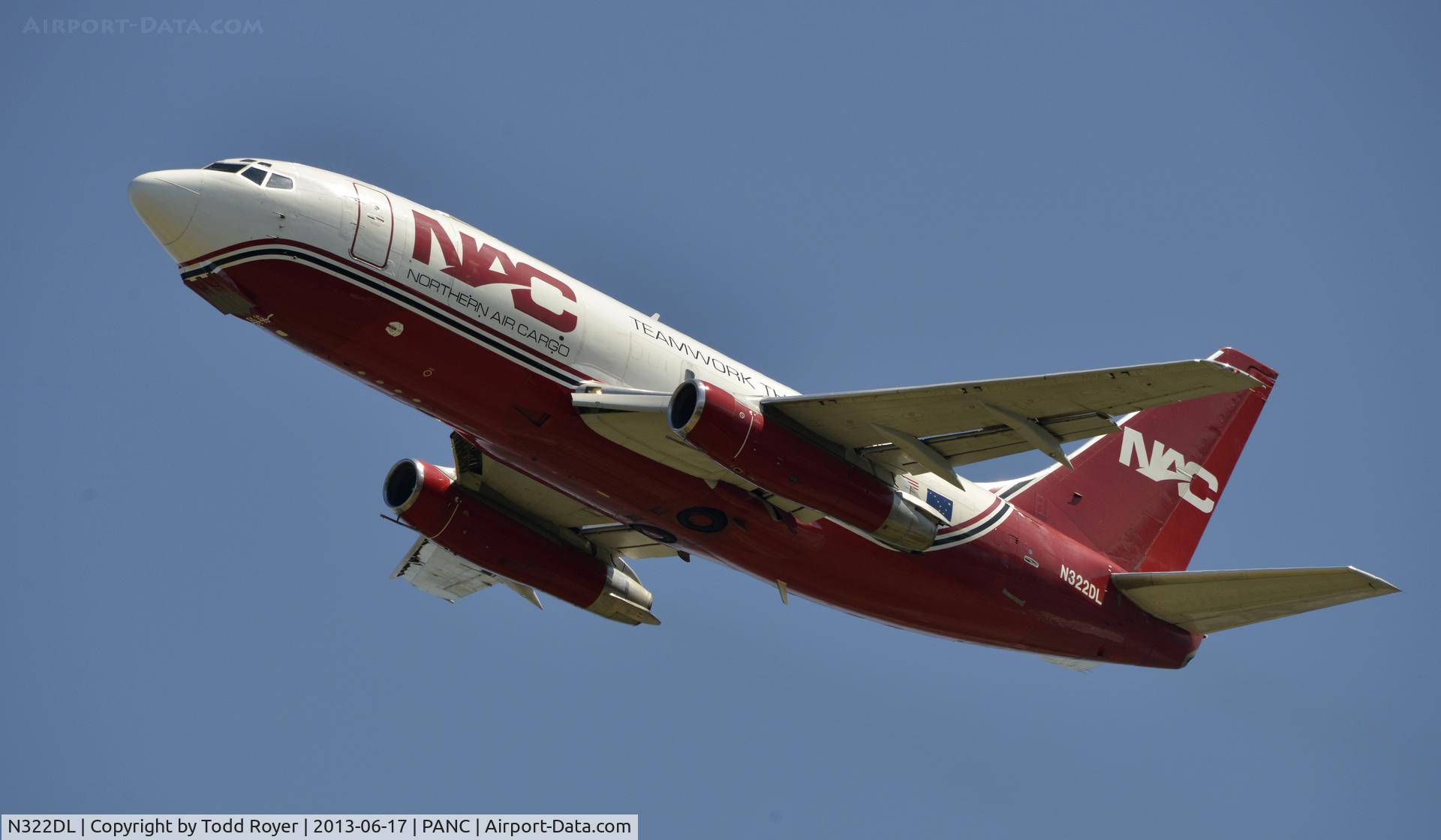 N322DL, 1984 Boeing 737-232 C/N 23094, Departing Anchorage