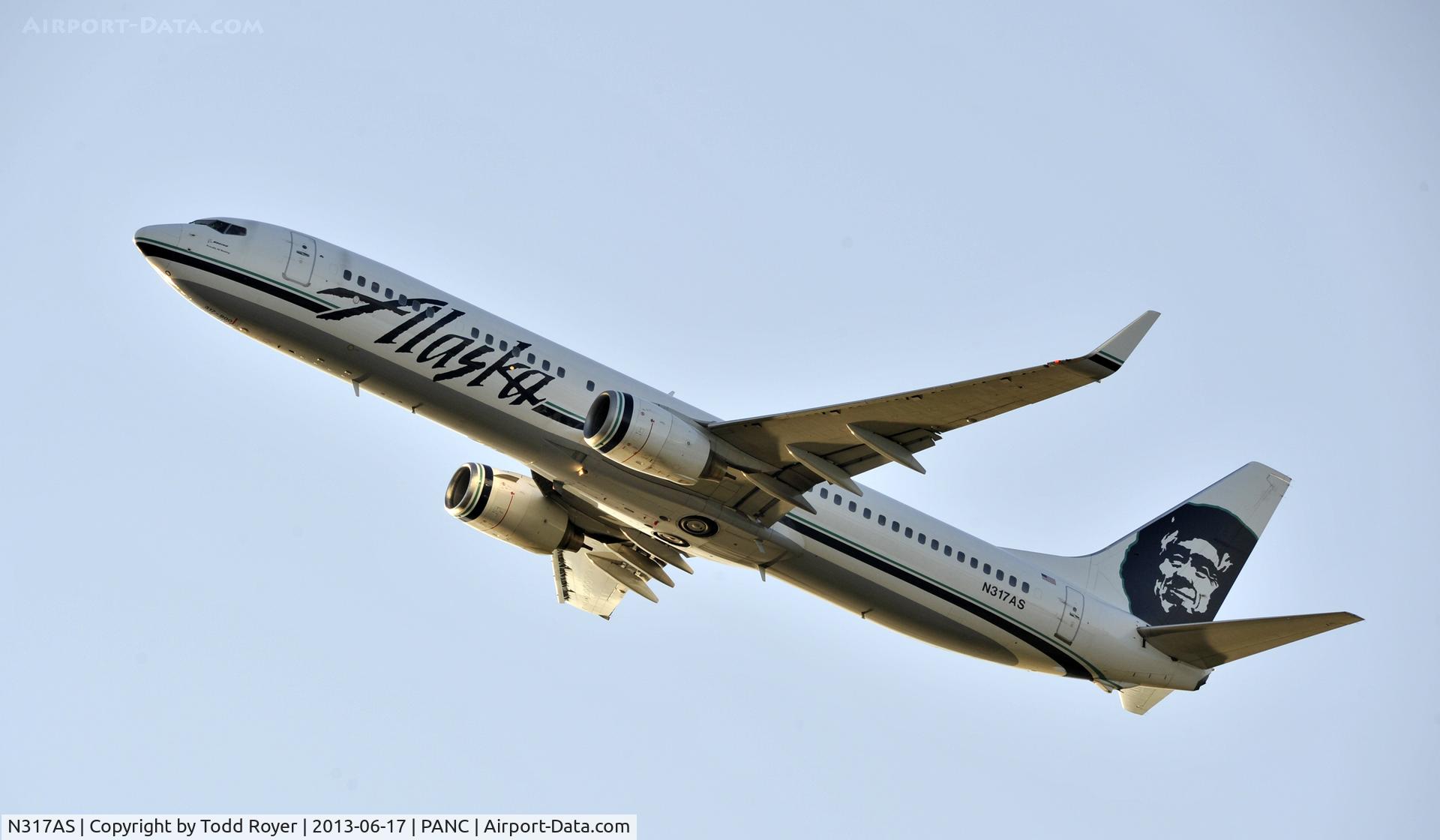 N317AS, 2003 Boeing 737-990 C/N 30856, Departing Anchorage