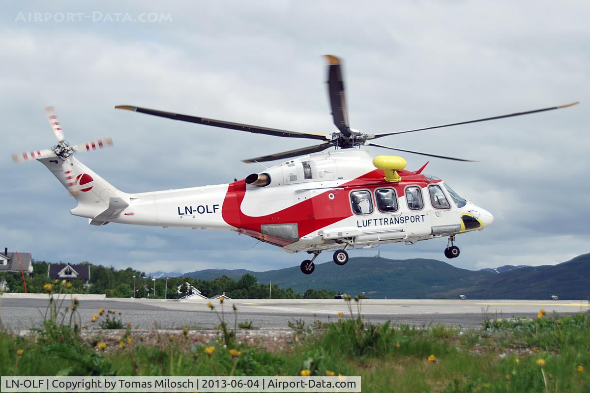 LN-OLF, AgustaWestland AW-139 C/N 31148, Taking off from its base at University Hospital of Nord-Norway in Tromsø