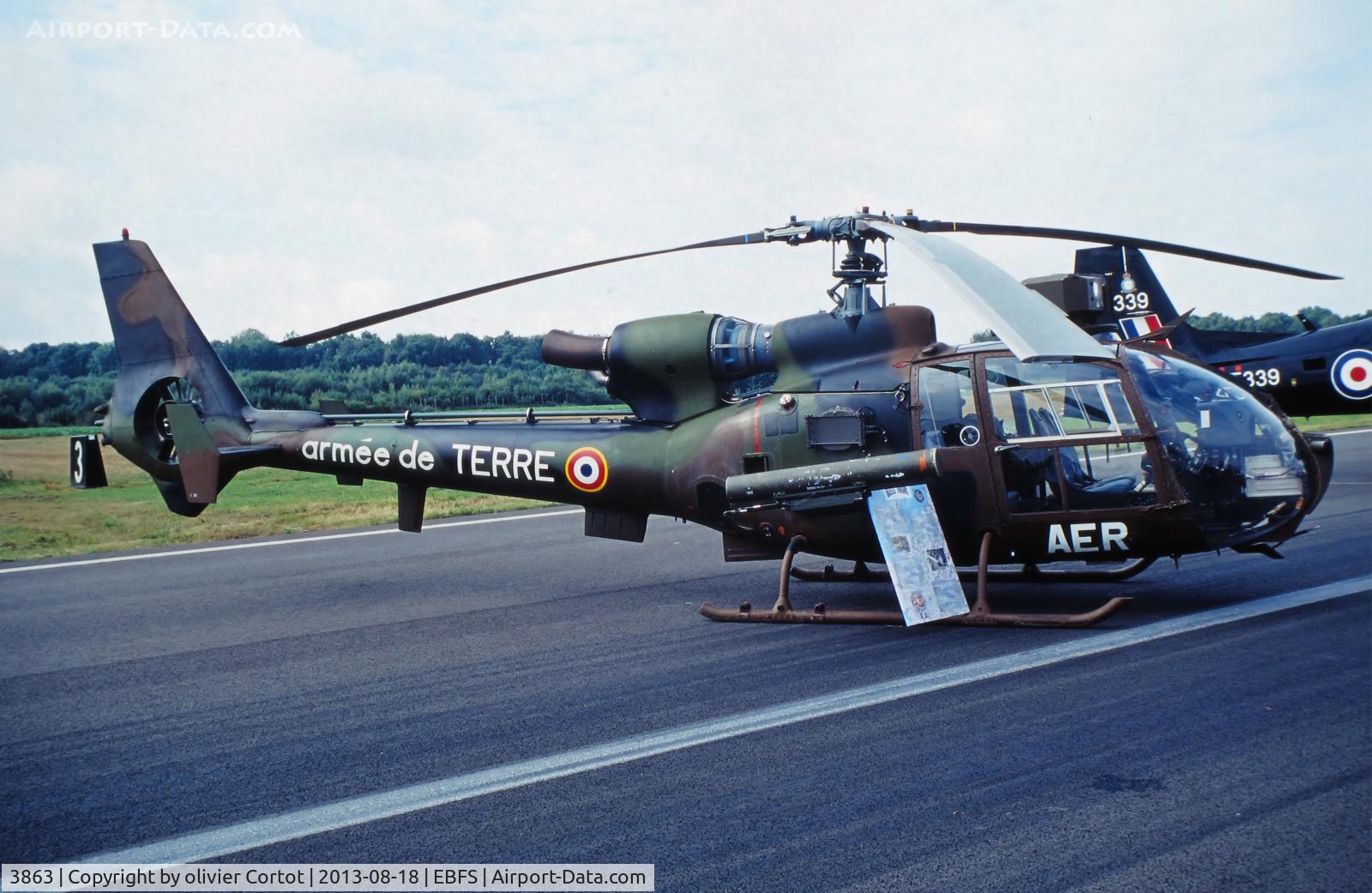 3863, Aérospatiale SA-342M Gazelle C/N 1863, AER back then, Florennes 2001