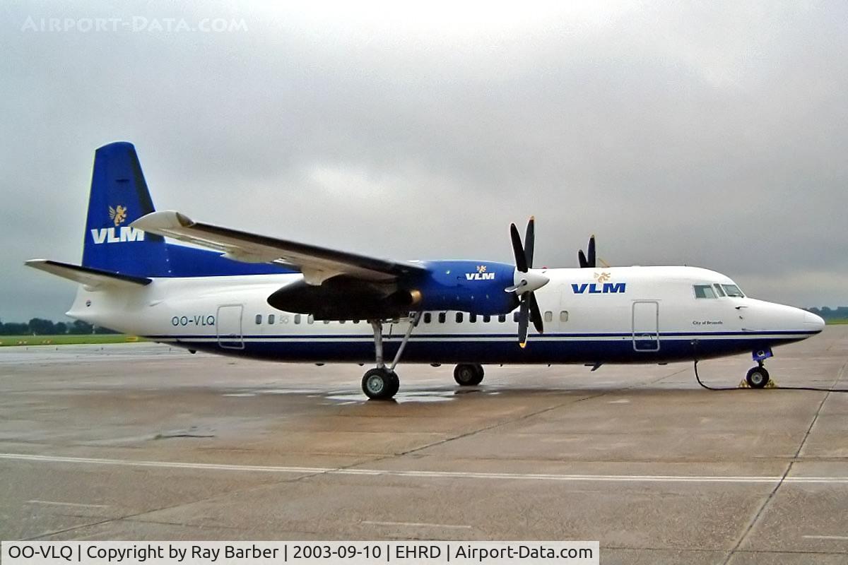 OO-VLQ, 1989 Fokker 50 C/N 20159, Fokker 50 [20159] VLM Airlines Rotterdam~PH 10/09/2003