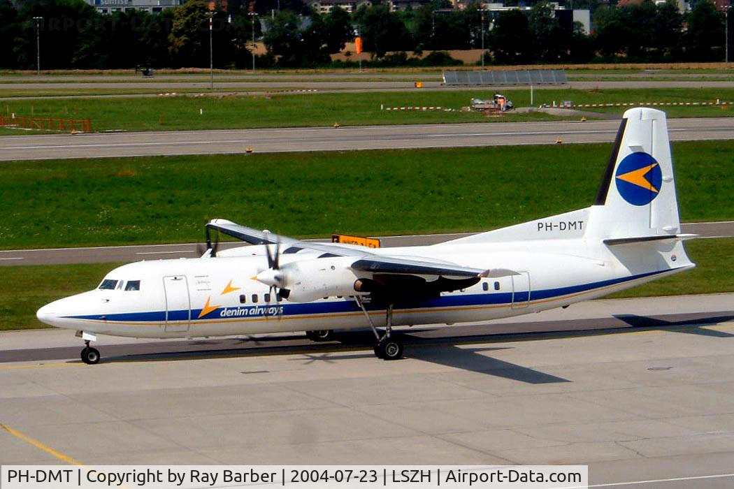 PH-DMT, 1991 Fokker 50 C/N 20208, Fokker 50 [20208] Denim Airways Zurich~HB 23/07/2004