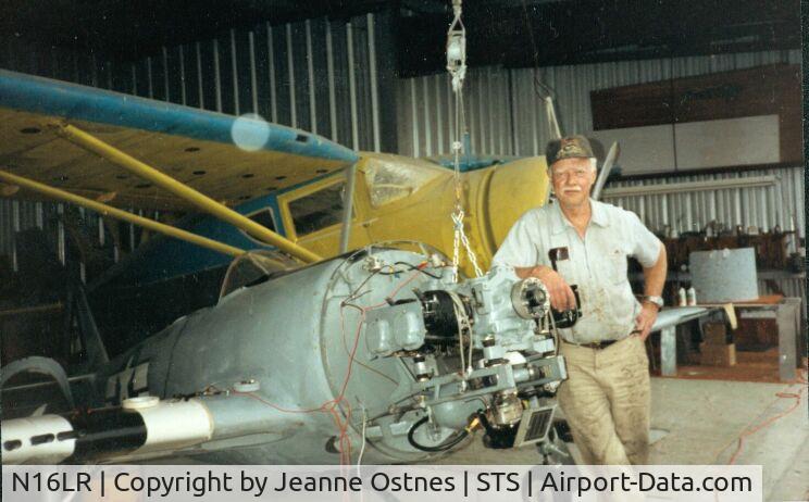 N16LR, Republic P-47 Thunderbolt 1/2 Scale Replica C/N 112, Leif Ostnes in front of P-47 before cowling