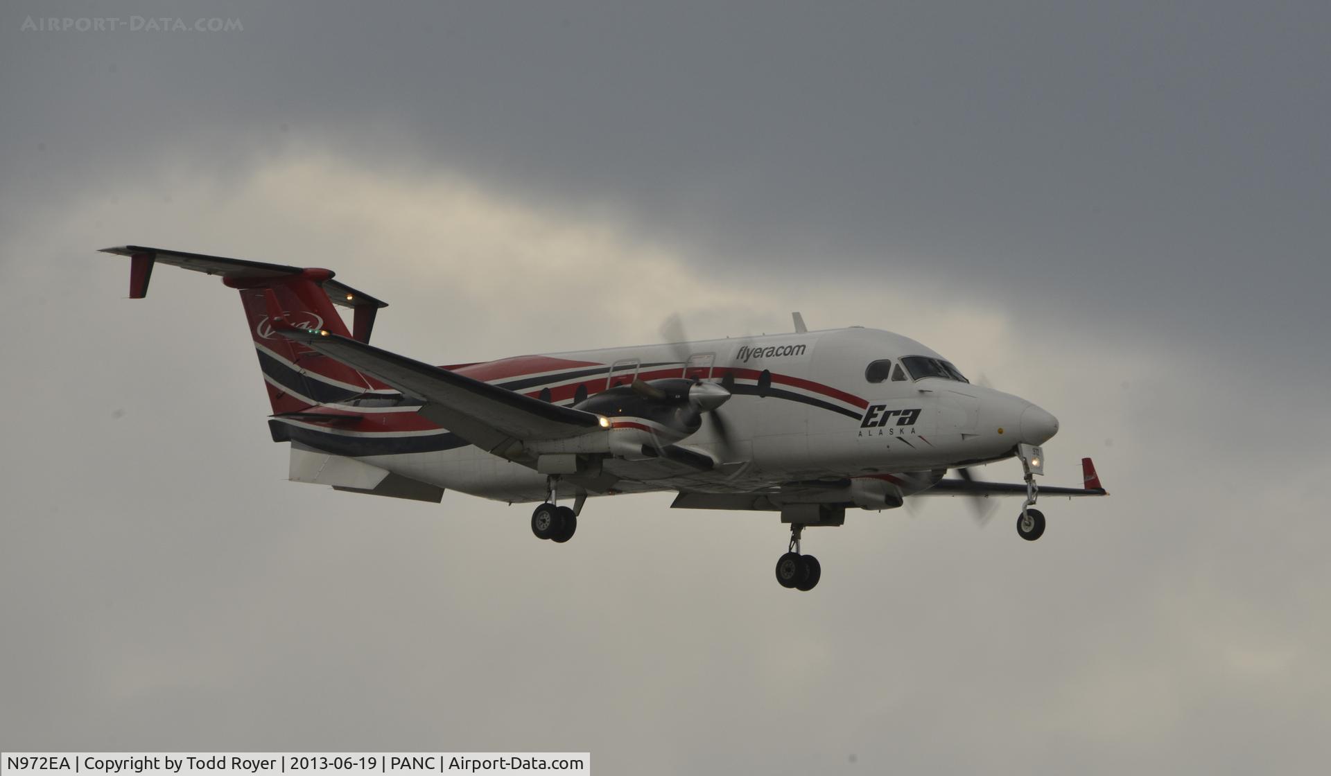 N972EA, 1999 Raytheon Aircraft Company 1900D C/N UE-389, Arriving at Anchorage