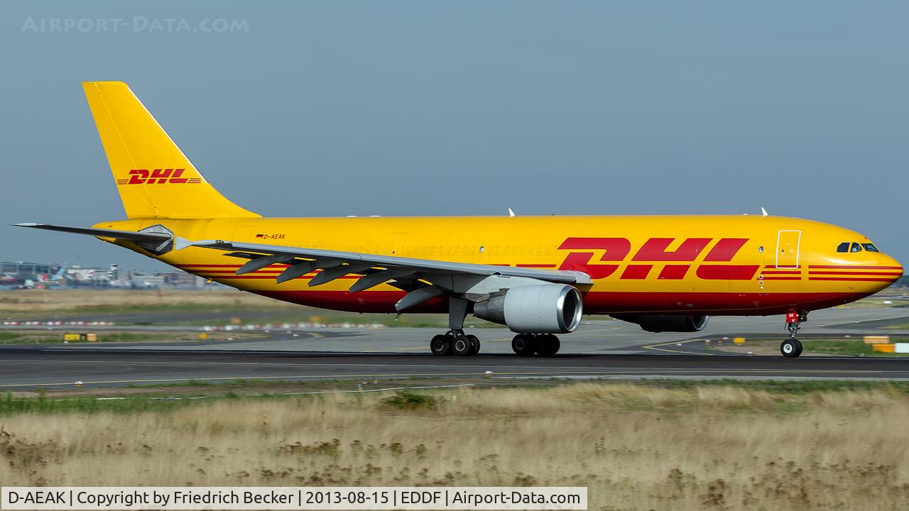 D-AEAK, 1992 Airbus A300B4-622R(F) C/N 670, departure from Frankfurt