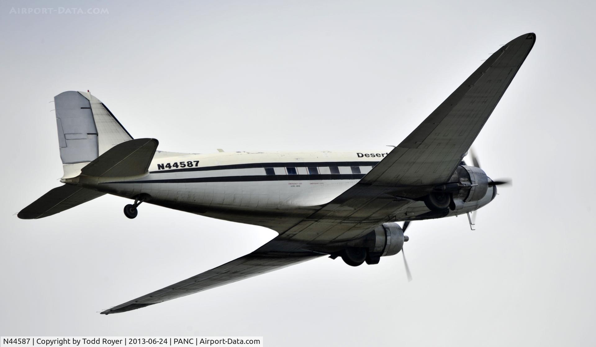 N44587, 1944 Douglas C-47A-20-DK Skytrain  (DC-3C) C/N 12857, Departing Anchorage