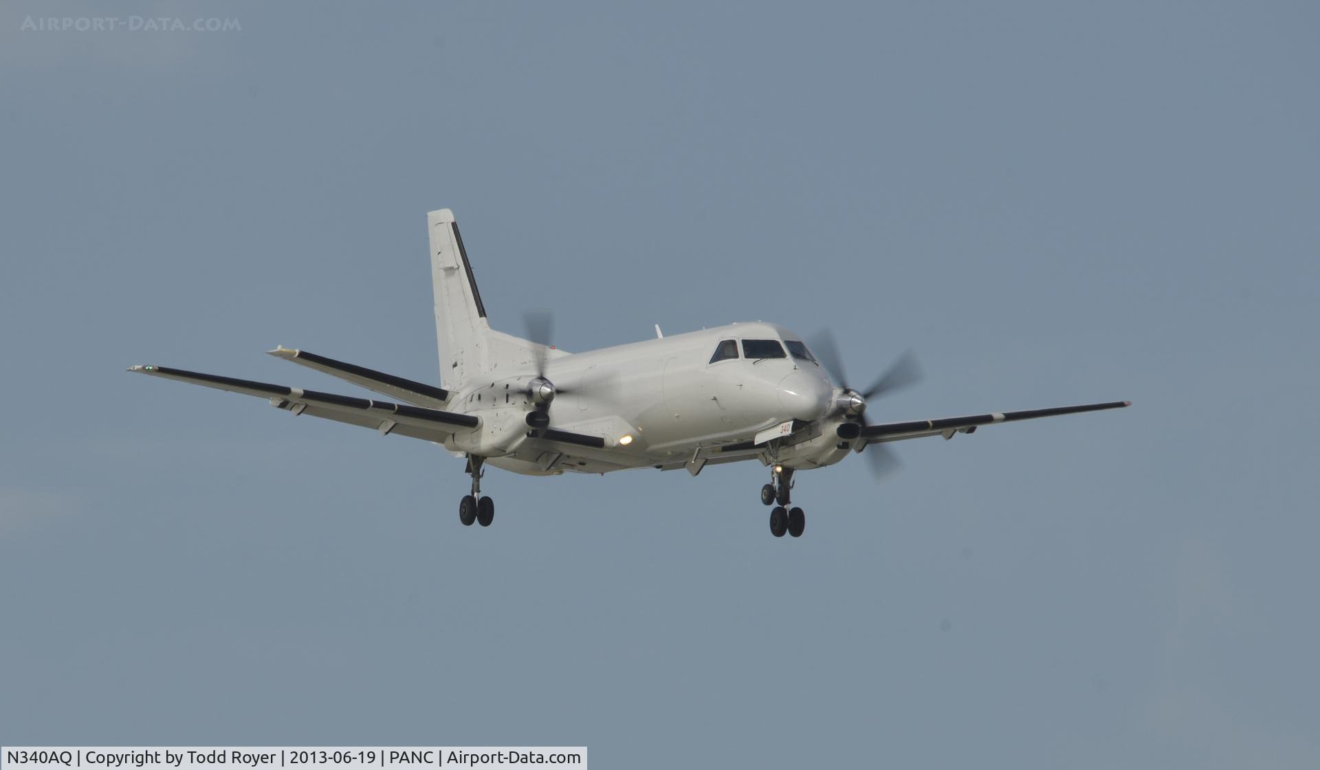 N340AQ, 1984 Saab-Fairchild SF340 C/N 340A-019, Arriving at Anchorage