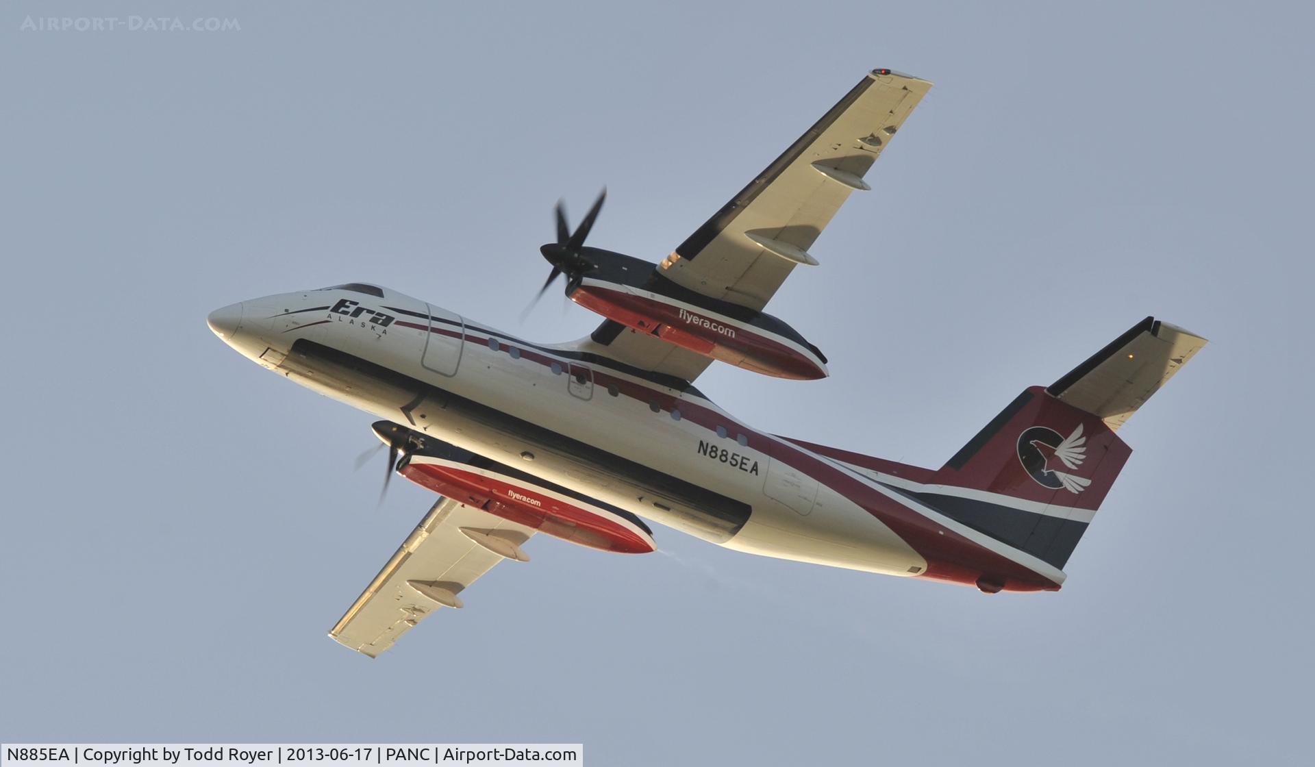 N885EA, 1992 De Havilland Canada DHC-8-106 Dash 8 C/N 341, Departing Anchorage