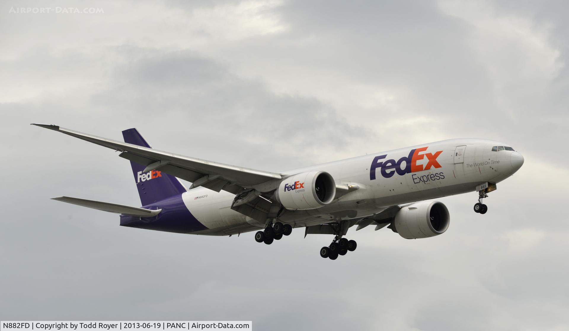 N882FD, 2009 Boeing 777-F28 C/N 32969, Arriving at Anchorage