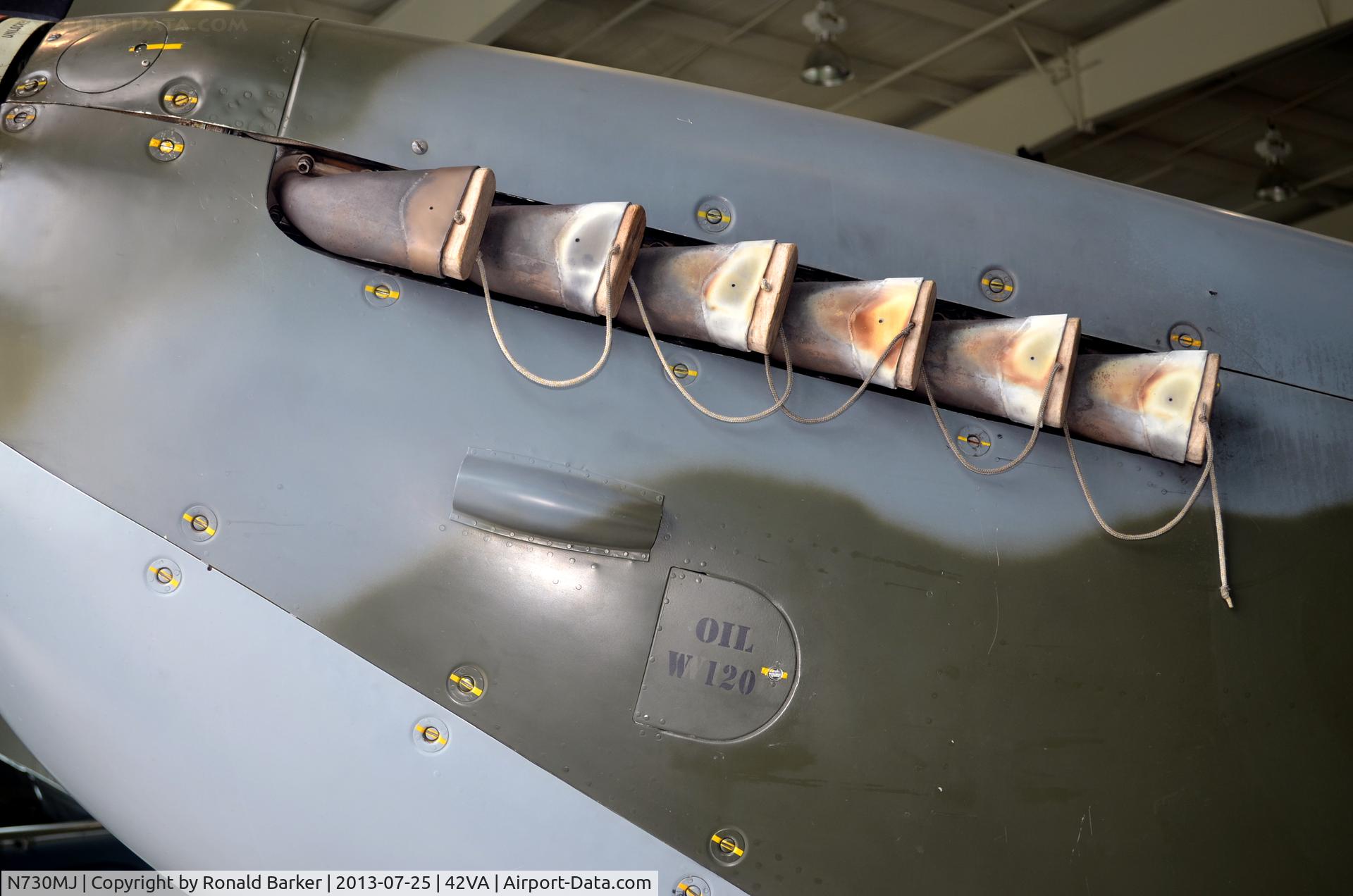 N730MJ, 1943 Supermarine 361 Spitfire HF.IXe C/N CBAF.7243, Note the engine exhaust plug, Military Aviation Military, Pungo, VA