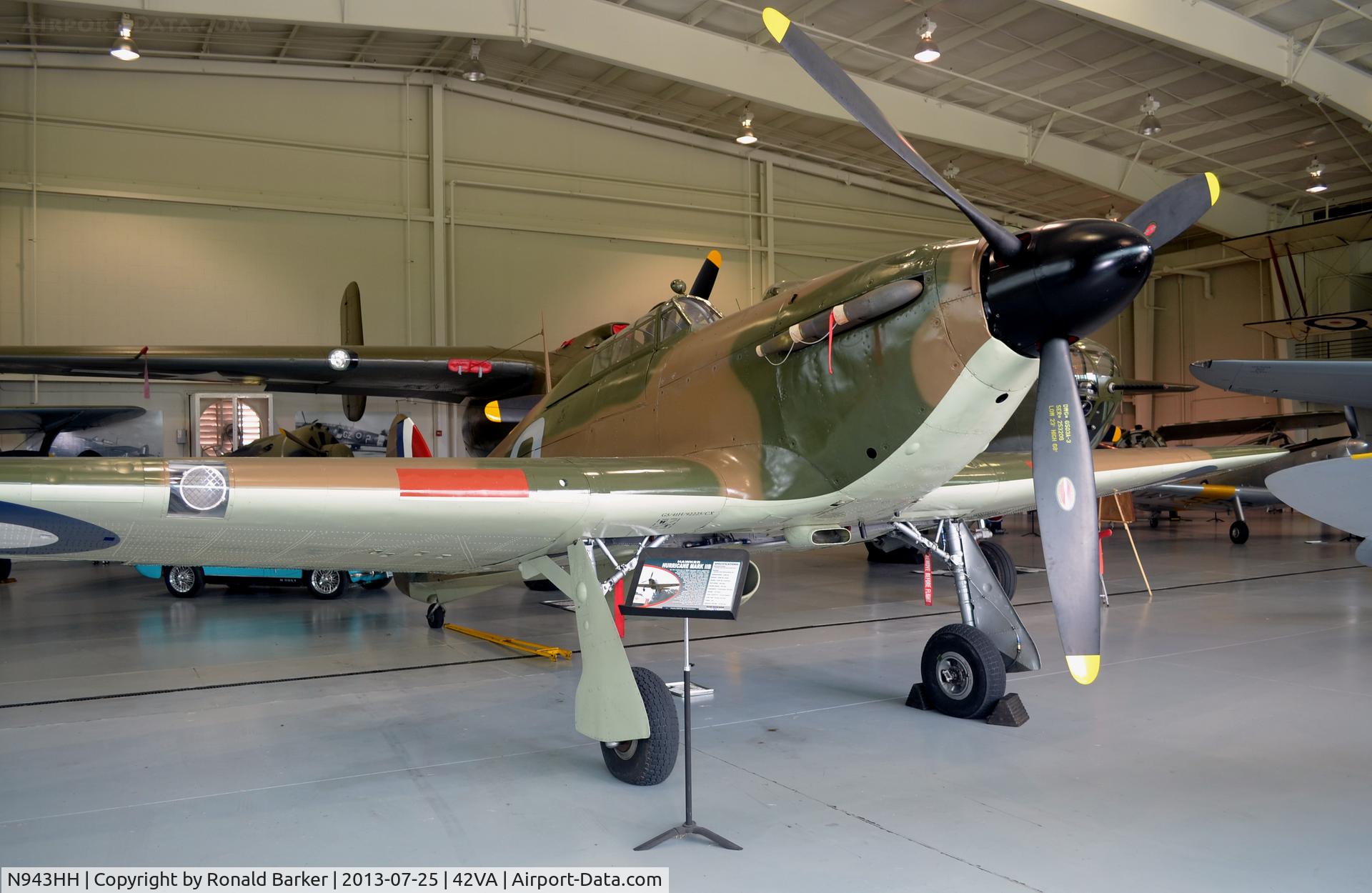 N943HH, 1943 Hawker (CCF) Hurricane Mk12 C/N 56022, Hurricane, Military Aviation Museum, Pungo, VA