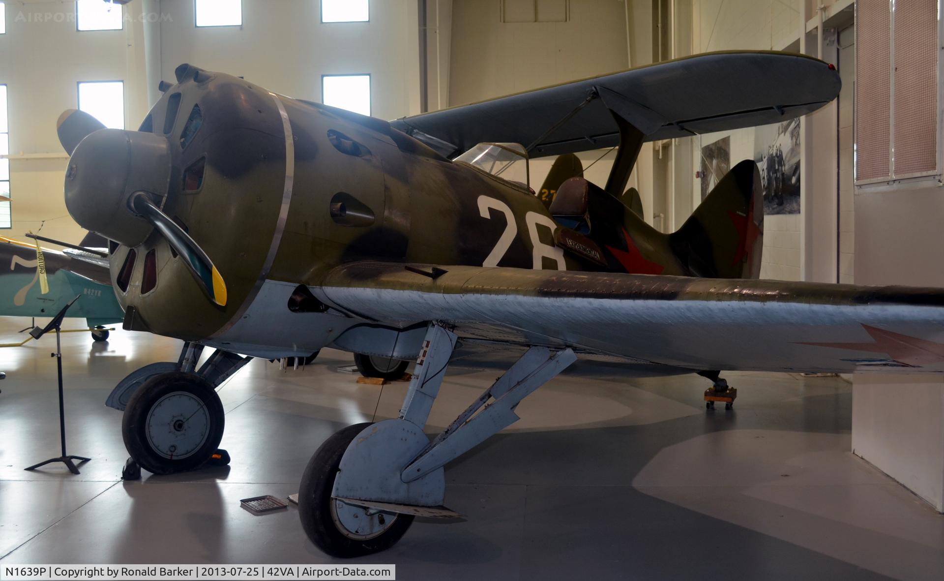 N1639P, 1939 Polikarpov I-16 Type 24 C/N 2421028, Military Aviation Museum, Pungo, VA