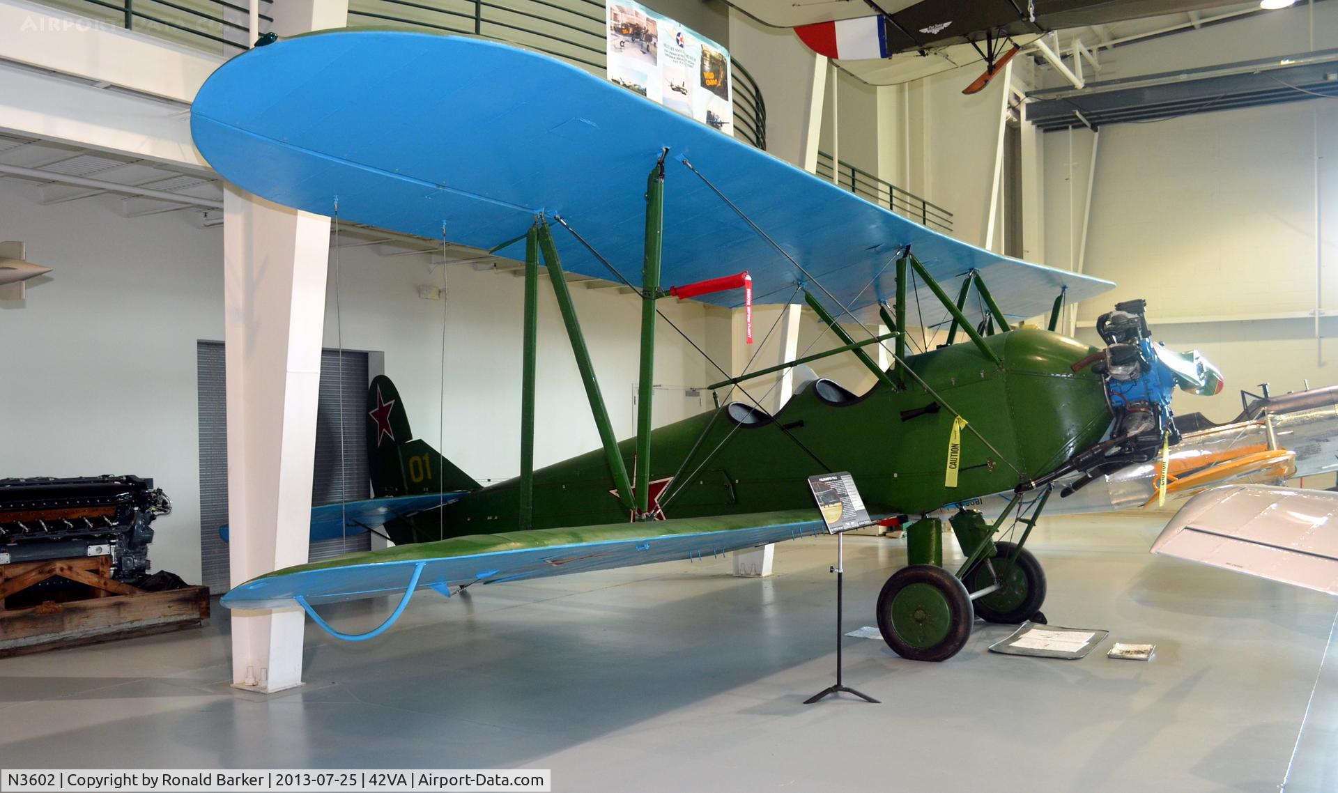 N3602, Polikarpov Po-2 C/N 0717, Military Aviation Museum, Pungo, VA