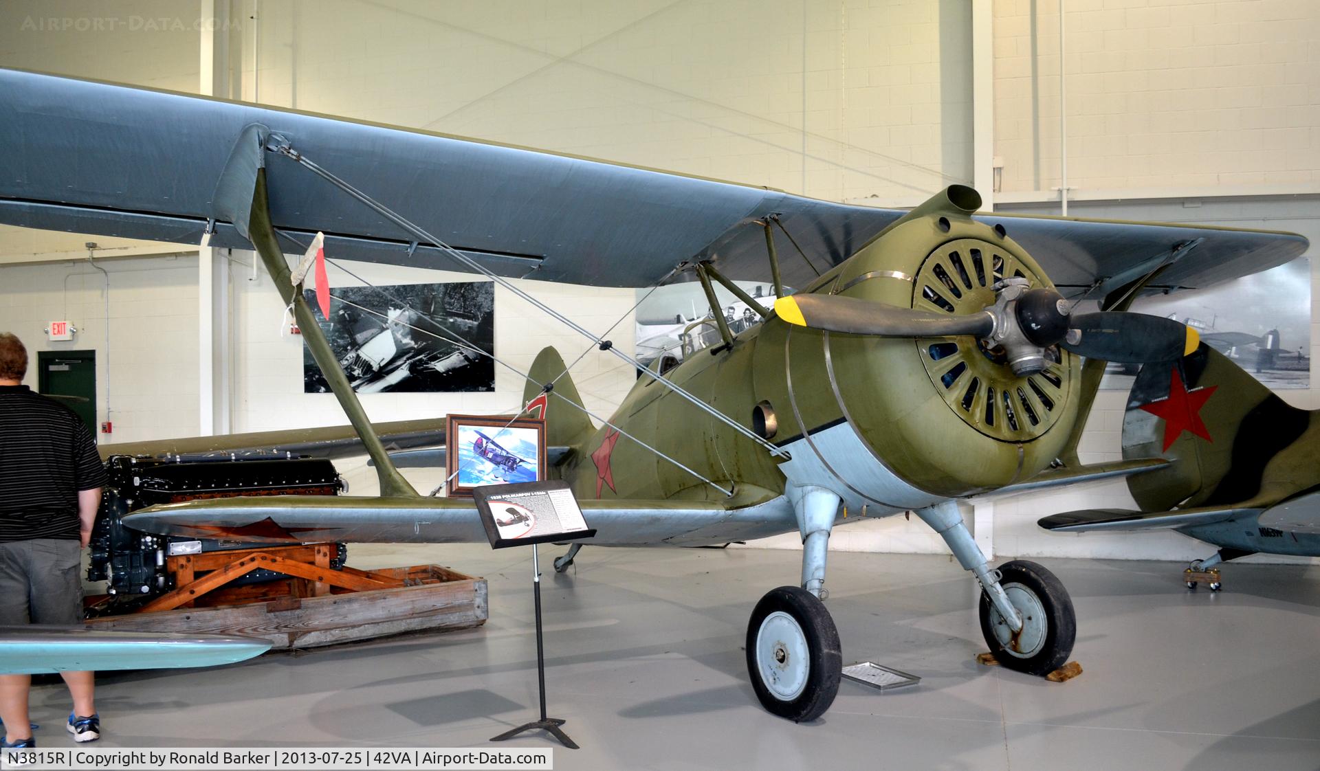 N3815R, 1938 Polikarpov I-15 BIS C/N 3994, Military Aviation Museum, Pungo, VA