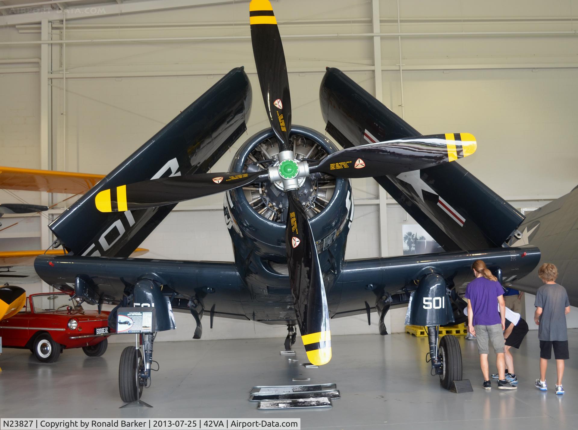 N23827, 1949 Douglas AD-4 C/N 7133, BU 123827, Wings folded, Military Aviation Museum, Pungo, VA