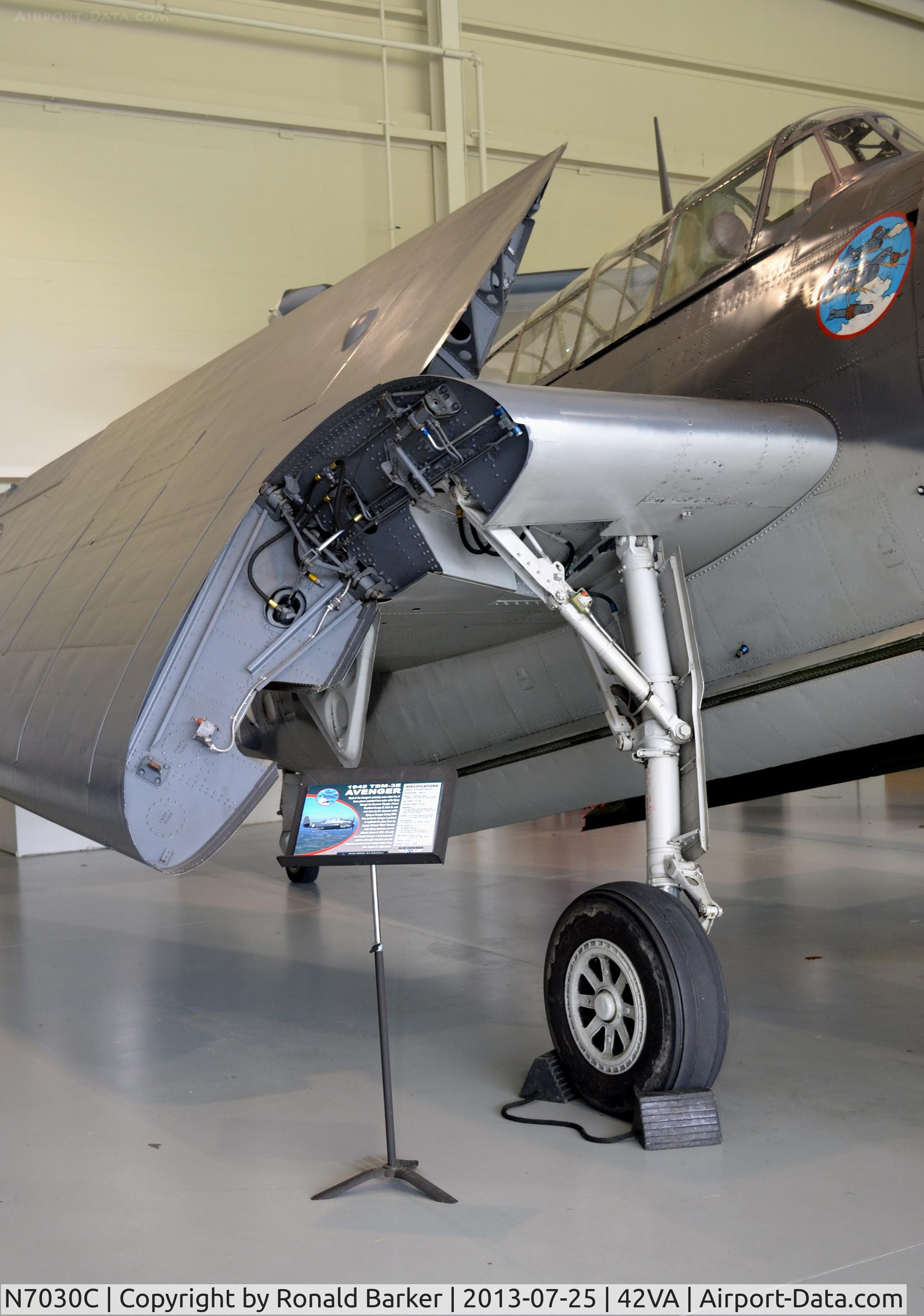 N7030C, Grumman TBM-3E Avenger C/N 3516, TBM-3E, wingfold, Military Aviation Museum, Pungo, VA