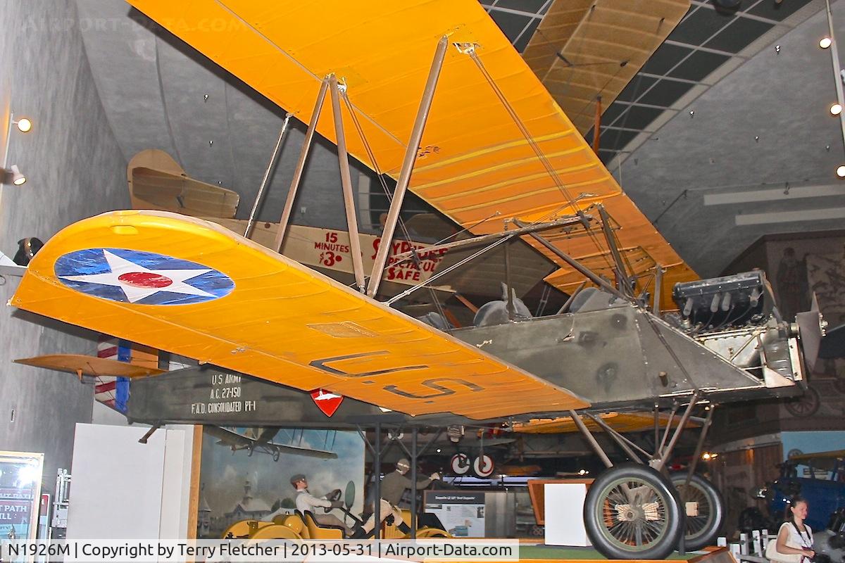 N1926M, Consolidated PT-1 C/N AC27150, San Diego Air & Space Museum, Balboa Park, San Diego, California