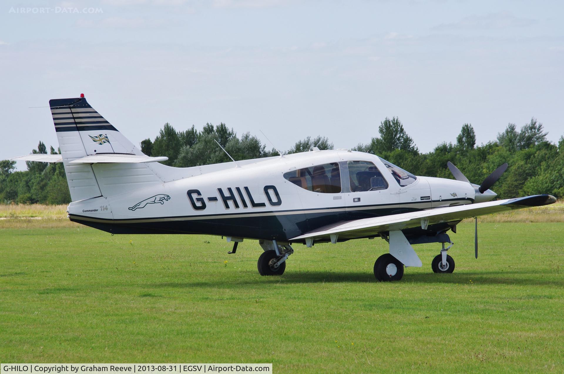 G-HILO, 1977 Rockwell Commander 114 C/N 14224, Parked at Old Buckenham.