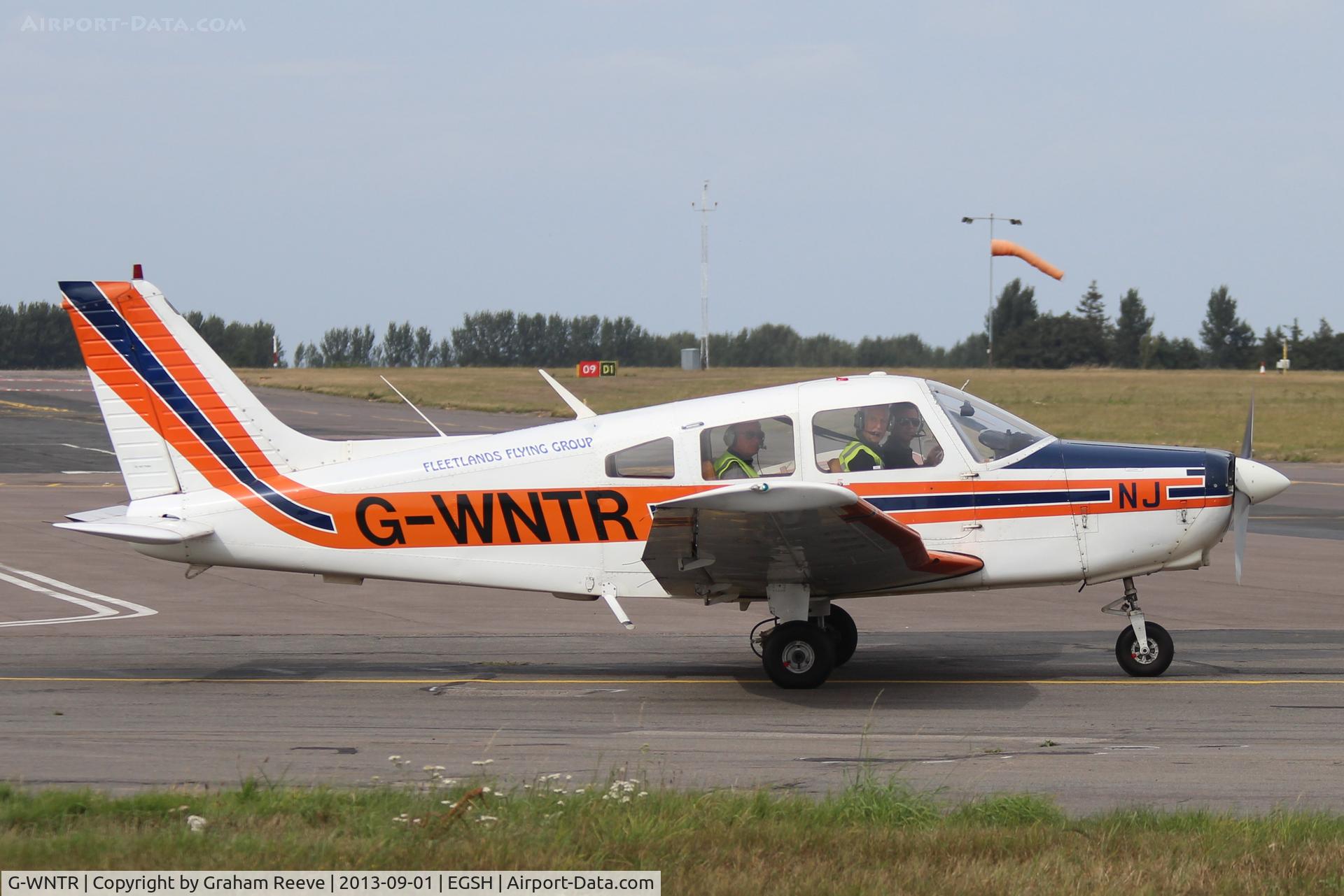 G-WNTR, 1977 Piper PA-28-161 Cherokee Warrior II C/N 28-7816281, About to depart.