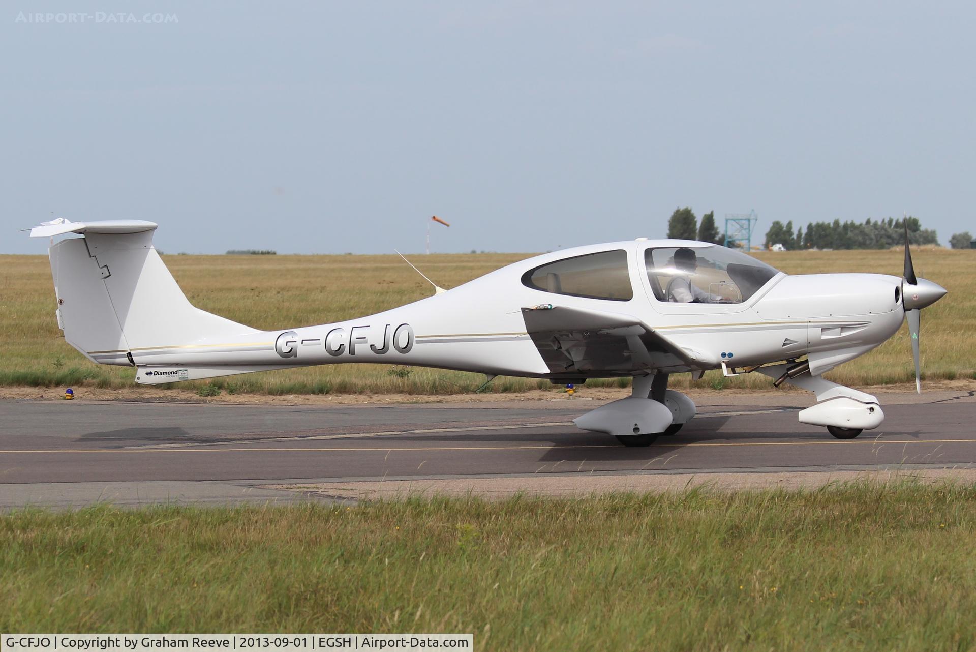 G-CFJO, 2007 Diamond DA-40D Diamond Star C/N D4.296, About to depart.