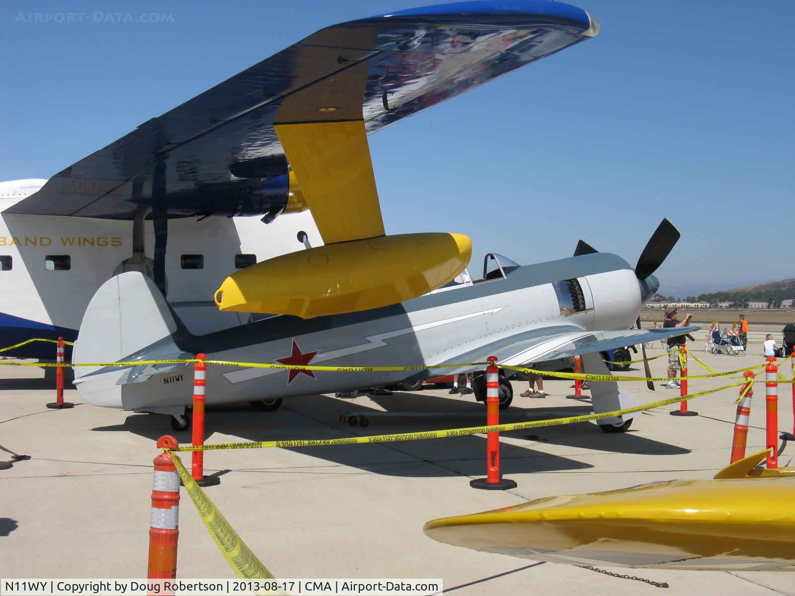 N11WY, 1995 Yakovlev Yak-11 Replica C/N 001, 1995 Wainwright Replica YAK, P&W R-2000 Twin Wasp 1,350 Hp radial, tandem seats, Experimental class